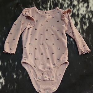 Carter's Pink Long Sleeve Bodysuit with Bow Print